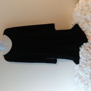 NWT Micheal Stars Black Side Wrap Dress Long Sleeve Size Petite Large